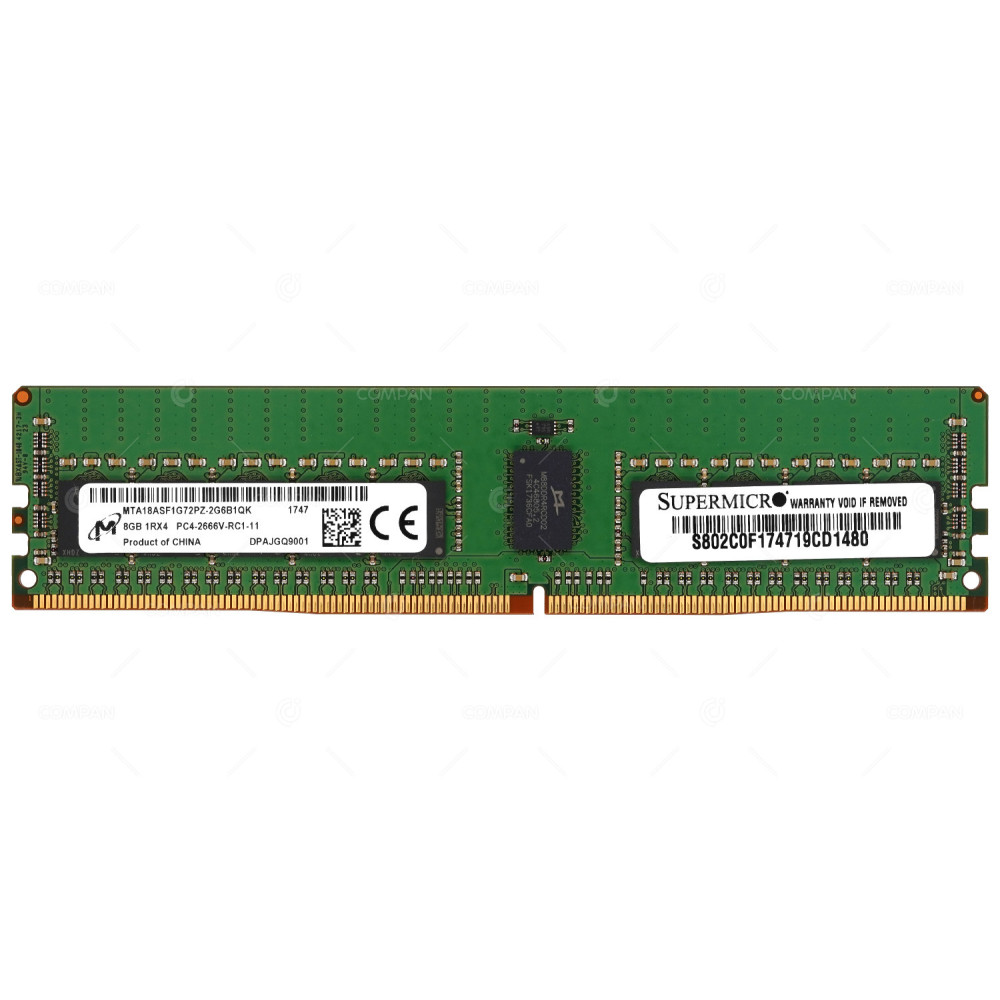 MTA18ASF1G72PZ-2G6B1 MICRON MEMORY 8GB 1RX4 PC4 2666V DDR4 -